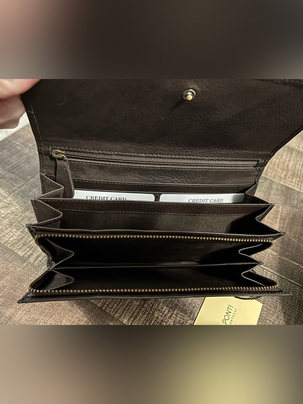 Marta Ponti Patchwork Haircalf Leather Wallet - Picture 6 of 10